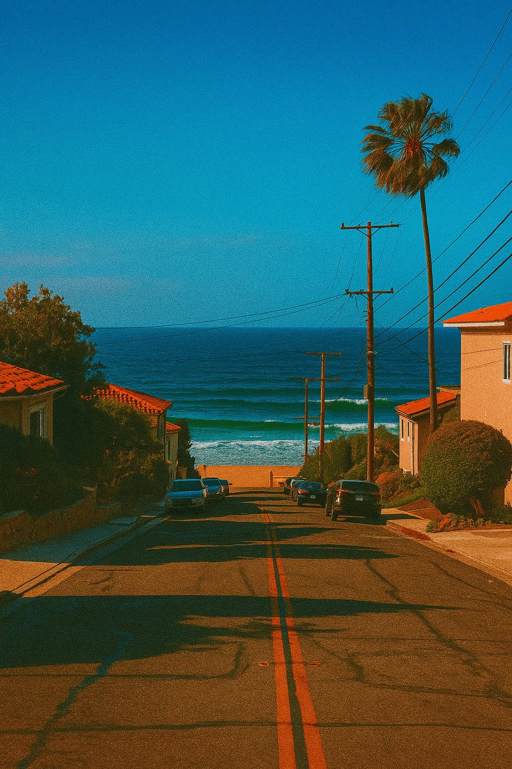 Surreal ambient canyon with aurora hues